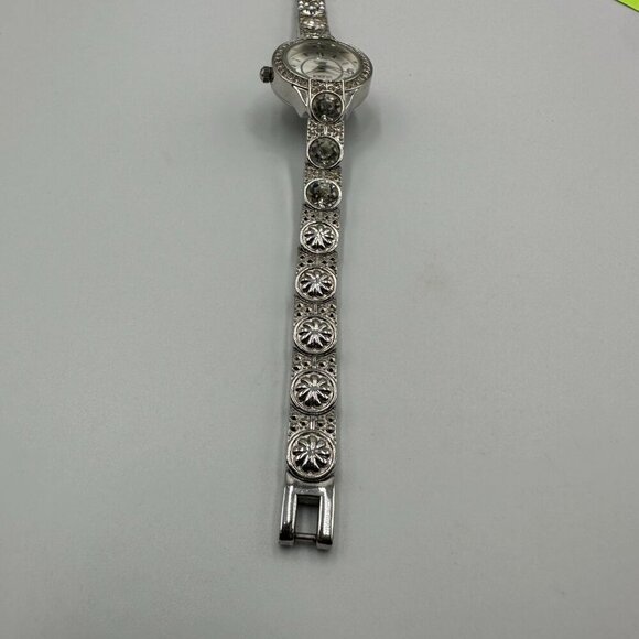 3/$30 Studio Time Watch Women Silver Tone Rhinestone Accent Bracelet  7" - Picture 6 of 15